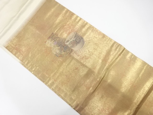 JAPANESE NAGOYA OBI / KINSAI / SHELL INLAY / JAR